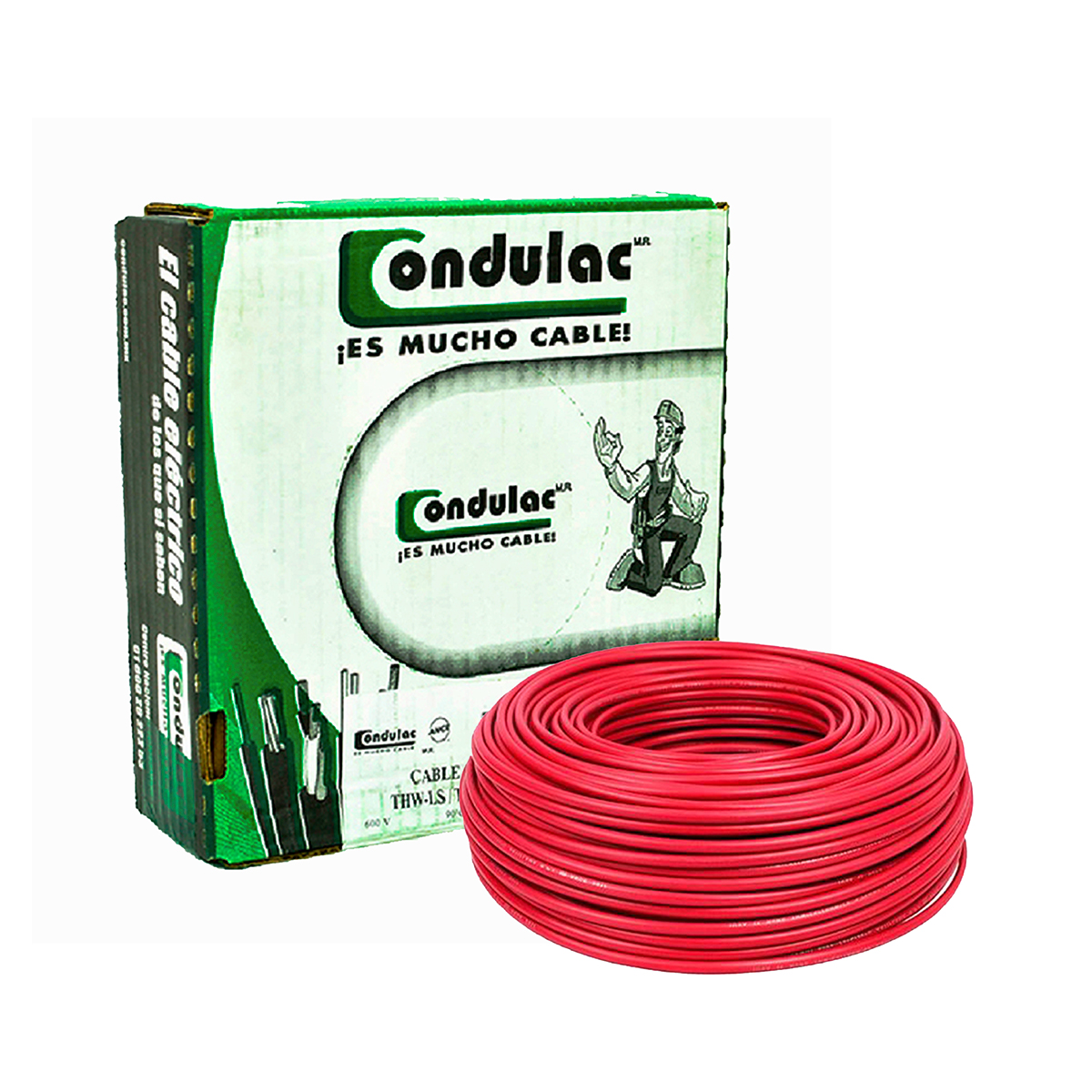CONDULAC Caja 100 Mts Cable Rojo Thw Cal 8 Awg 100%cobre 