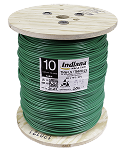 INDIANA. CABLE DE COBRE THW-LS  CAL. 10 AWG VERDE - CARRETE 1000MTS