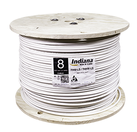 INDIANA. CABLE DE COBRE THW-LS  CAL. 8 AWG BLANCO - CARRETE 1000MTS