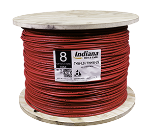 INDIANA. CABLE DE COBRE THW-LS  CAL. 8 AWG ROJO - CARRETE 1000MTS