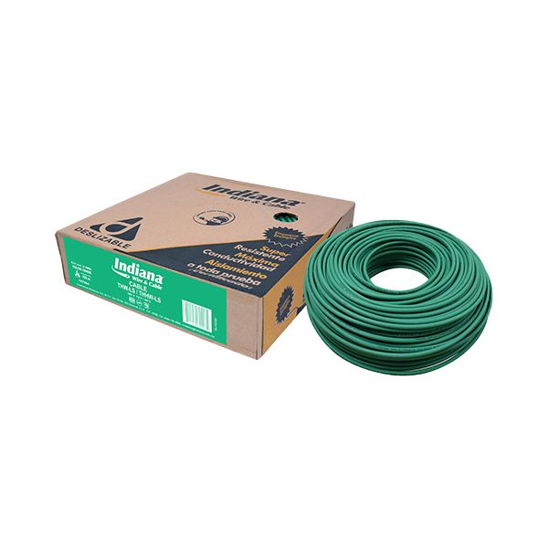 INDIANA. CABLE DE COBRE THW-LS  CAL. 10 AWG VERDE - ROLLO 100MTS