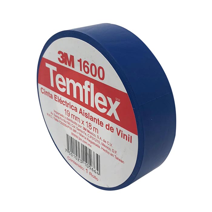 3M. CINTA TEMFLEX 1600 AZUL 19MMX18M