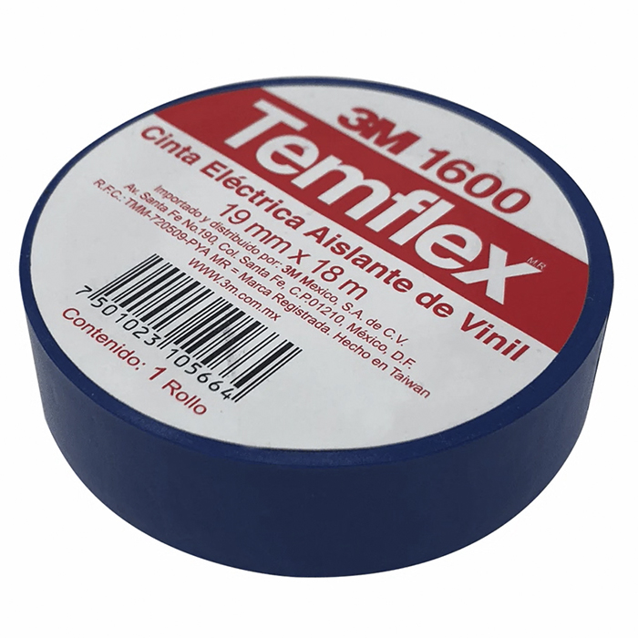 3M. CINTA TEMFLEX 1600 AMARILLO 19MMX18M