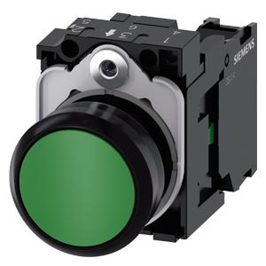 SIEMENS .BOTON PULSADOR VERDE 22MM 1NA PLASTICO