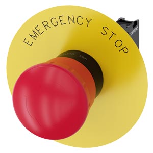 SIEMENS .BOTON HONGO ROJO 22MM 1NC PLASTICO CON RETENCION CON PLACA