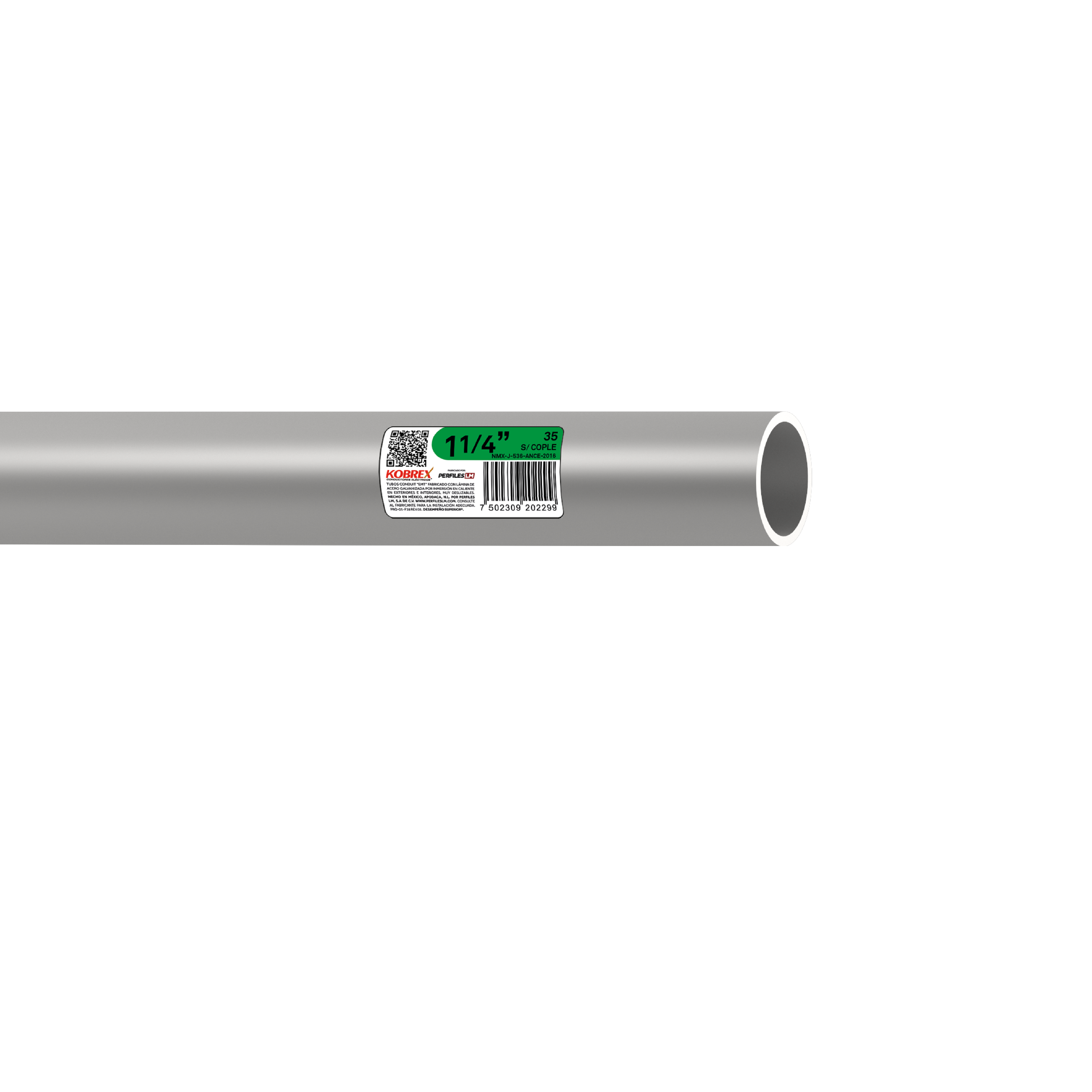 TUBERIA CONDUIT DE ACERO GALVANIZADO ETIQUETA VERDE 1 1/4