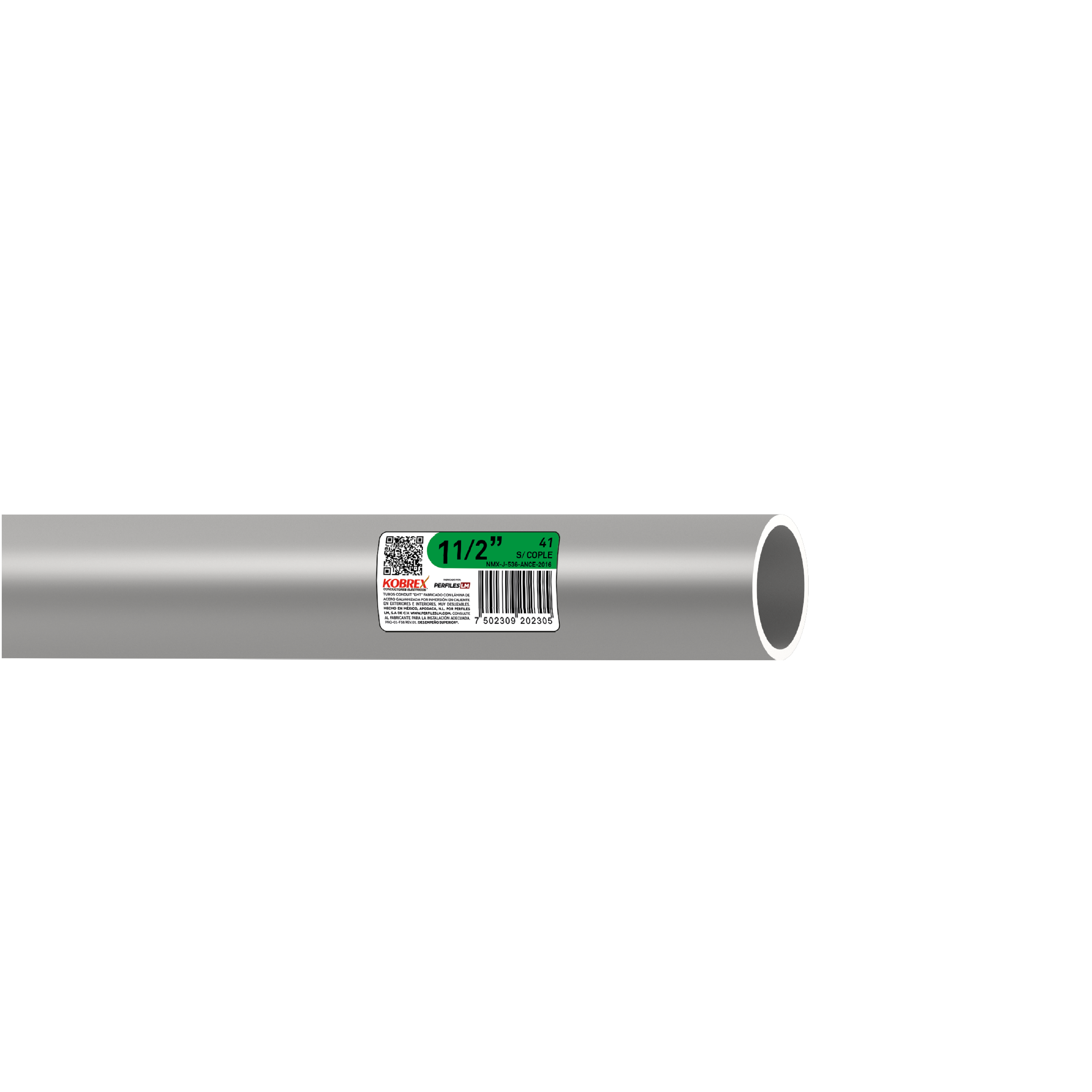 TUBERIA CONDUIT DE ACERO GALVANIZADO ETIQUETA VERDE 1 1/2