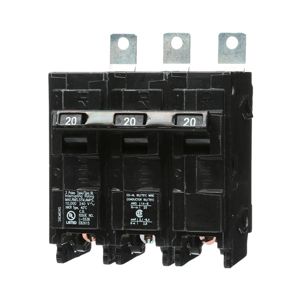 SIEMENS .PASTILLA INTERRUPTOR BL 3X20A 10KA 120/240V