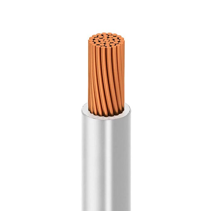 INDIANA.CABLE DE COBRE THW-LS CAL. 4 AWG BLANCO - ROLLO 100MTS